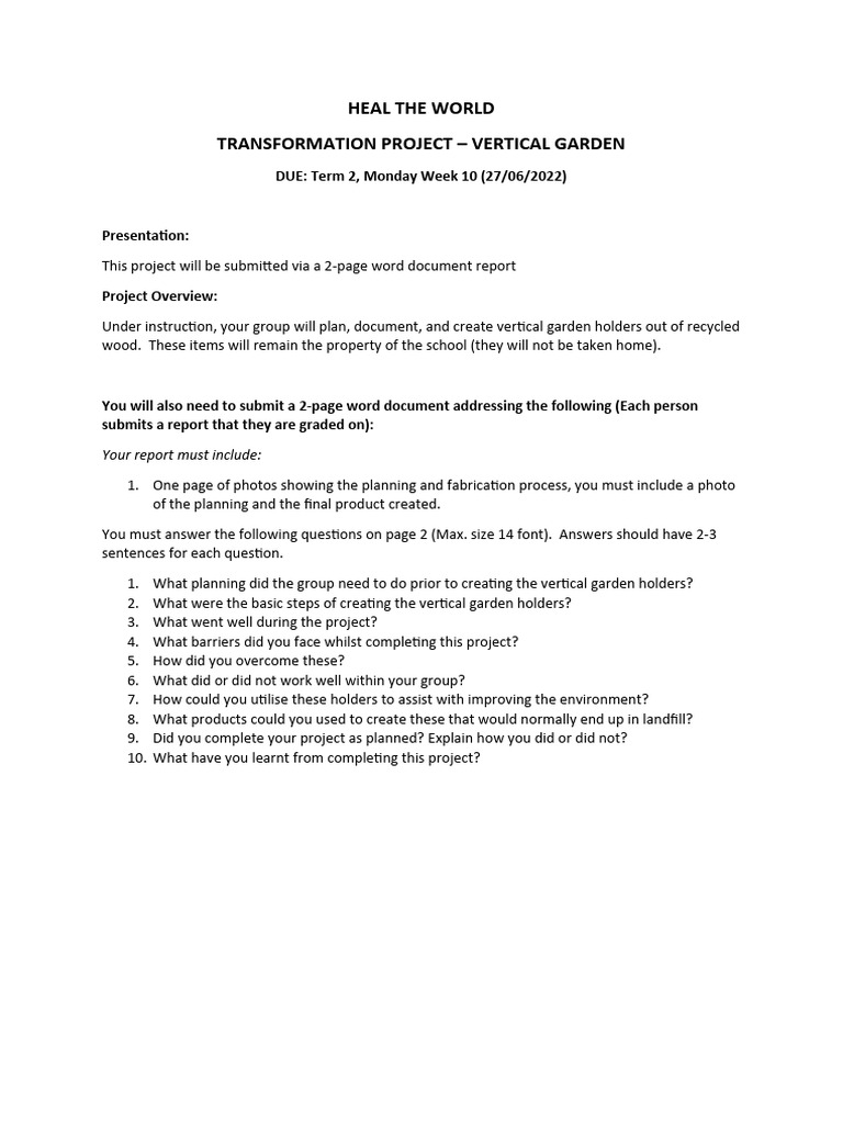 Transformation Project Examples