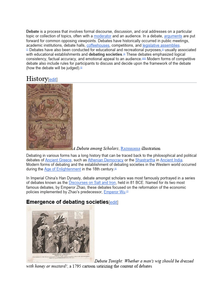 History of Debating Societies | PDF | Social Science | History