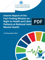 HRCSL Interim Report - Fact Finding Mission On Right To Health and Liberty of Patients at NIMH