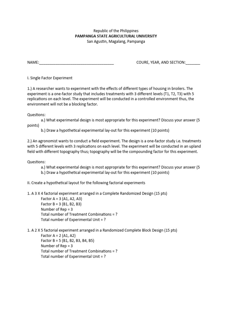 Lab 4 Experimental Design | PDF