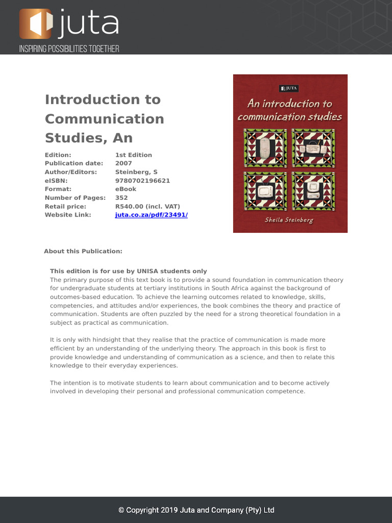 Introduction To Communication Studies, An | PDF | Communication ...