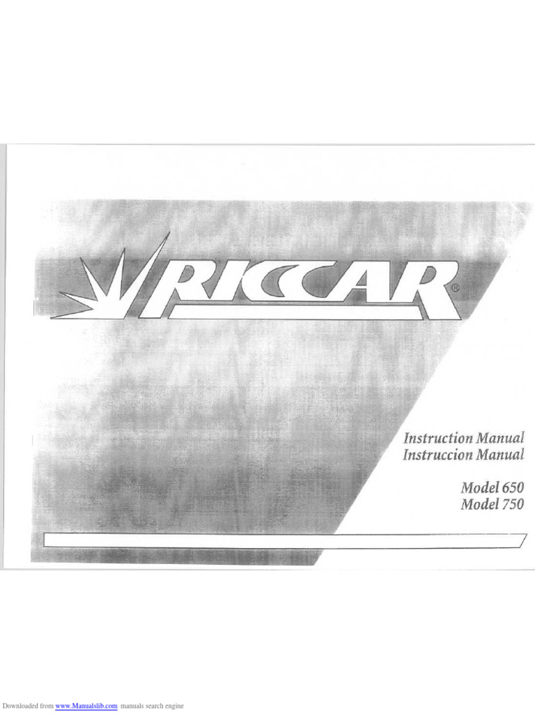 Riccar 650 Sewing Machine Instruction Manual PDF Search