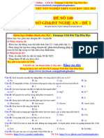 Thi thử tốt nghiệp THPT năm 2022 môn Hóa học - Sở GD&ĐT Nghệ An - (Fanpage Giải Bài Tập Hóa Học)