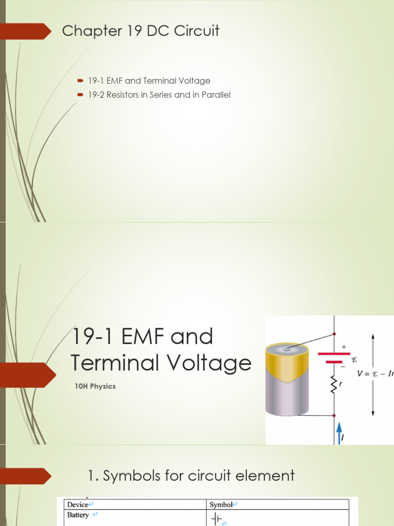 Understanding Terminal Voltage and EMF | PDF | Voltage | Electrical Network