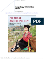 Full Download Cultural Anthropology 16th Edition Conrad Test Bank