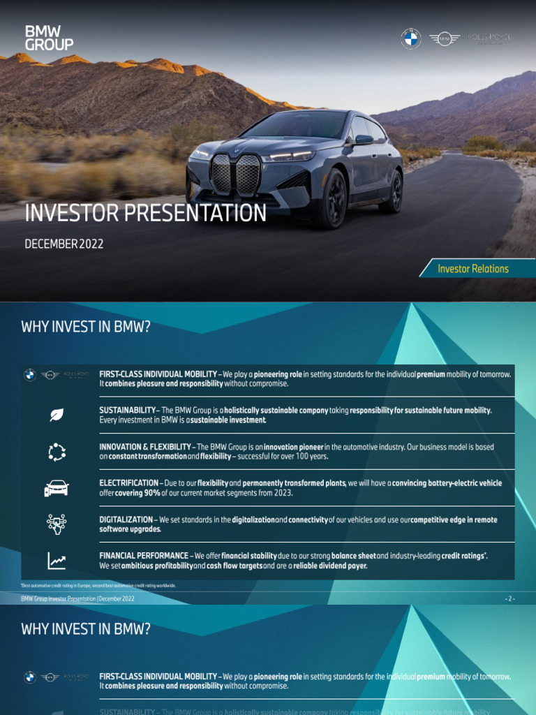 BMW Investor Presentation 2022 PDF