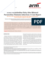Acute Pseudobulbar Palsy After Bilateral Paramedia
