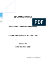 Lecture Notes: RSCH8122042 - IS Research Methodology