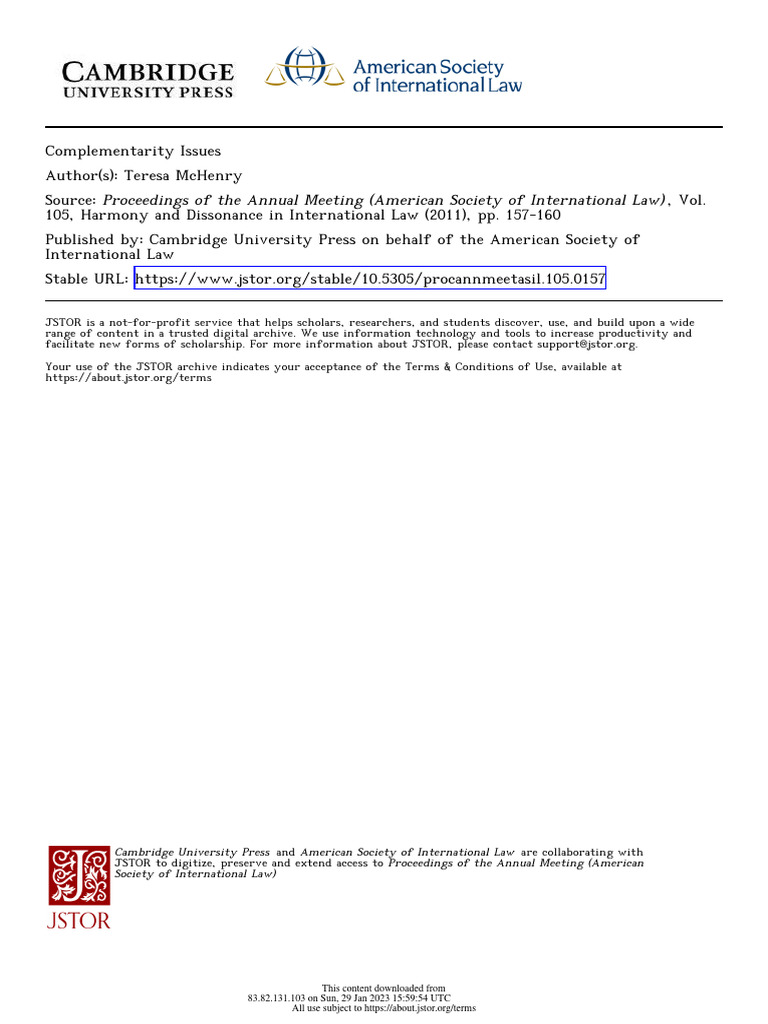 Complementarity Issues | PDF | International Criminal Court | Uniform ...