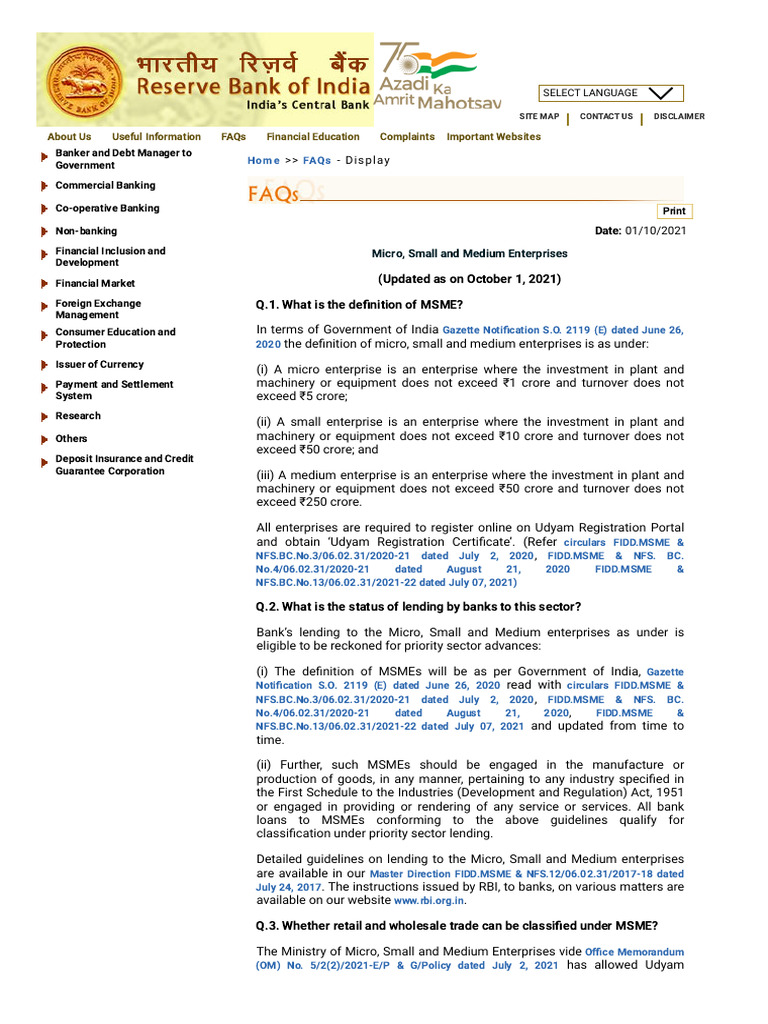 MSME Lending Guidelines | PDF | Small And Medium Sized Enterprises ...
