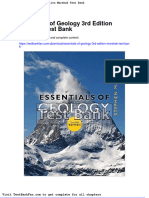 Full Download Essentials of Geology 3rd Edition Marshak Test Bank