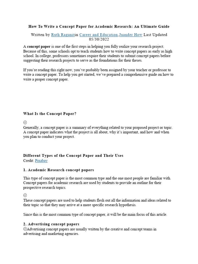 Writing Academic Research Concept Papers | PDF | Citation | Apa Style