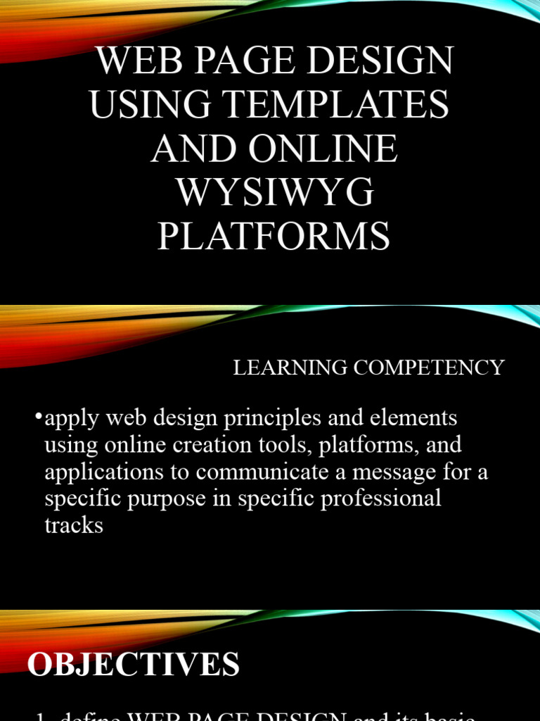 Principles of web design ppt quarter 2 lesson 1 pdf websites