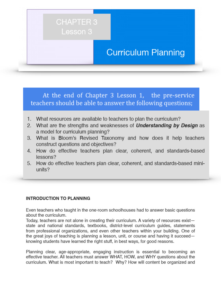 Curriculum Planning for Effective Teaching | PDF | Curriculum | Teachers