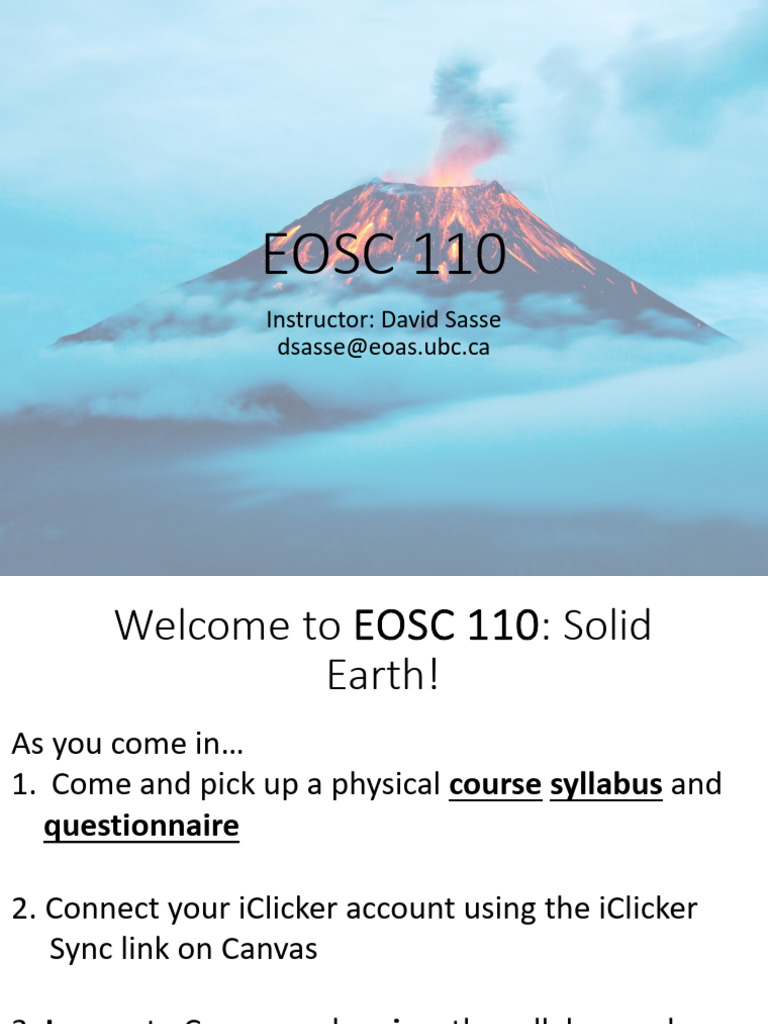 EOSC 110: Introduction to Geology | PDF