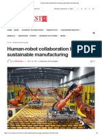 Human-Robot Collaboration Boosting Sustainable Manufacturing