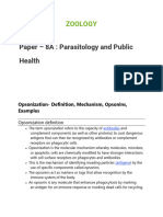 Paper - 8A: Parasitology and Public Health: Zoology