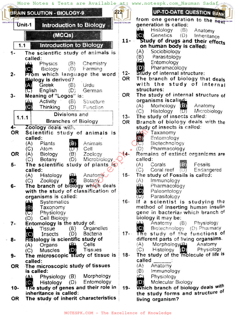 9th Biology EM Notes Ch. 1 - Nauman Sadaf - Compressed | PDF