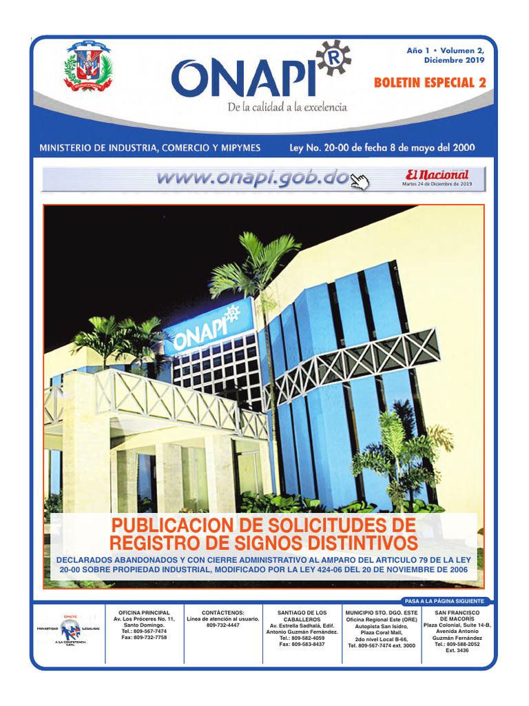 Boletin Especial Nombres Comerciales 24 de Diciembre de 2019 Declarados  Abandonados y Con Cierre Administrativo. | PDF | República Dominicana