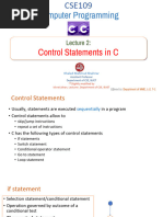 CSE-109 Control Statements