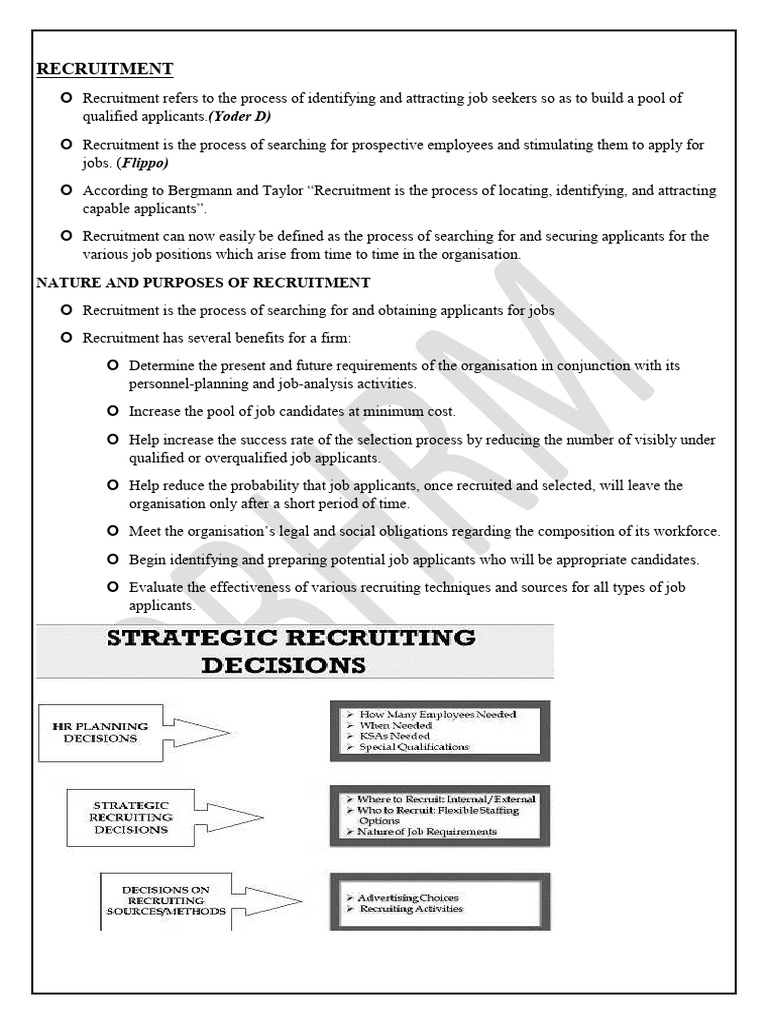 Recruitment Process and Challenges | PDF