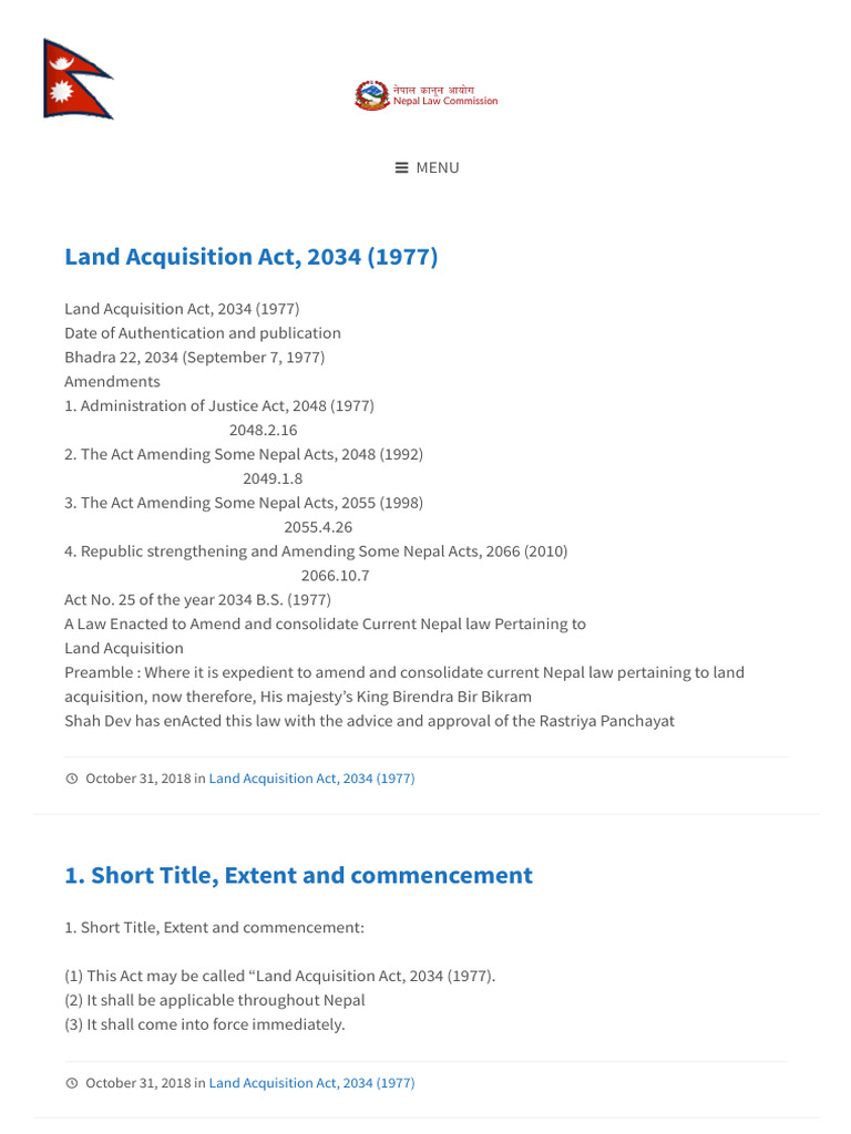 Land Acquisition Act, 2034 Overview | PDF | Eminent Domain | Leasehold ...