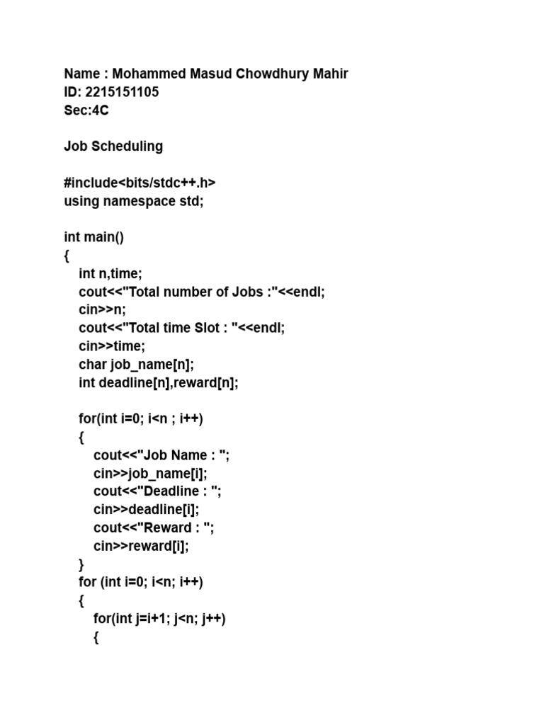 Job scheduling pdf