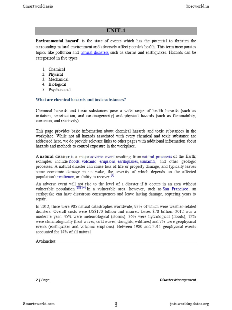 Disaster and Its Types | PDF | Natural Disasters | Tropical Cyclones