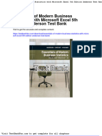 Full Download Essentials of Modern Business Statistics With Microsoft Excel 5th Edition Anderson Test Bank