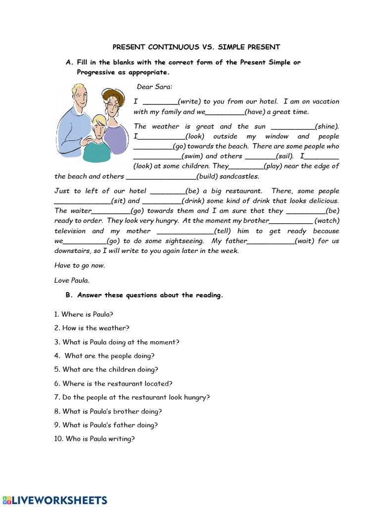 Present Continuous vs. Simple Present | PDF | Grammar | Linguistics