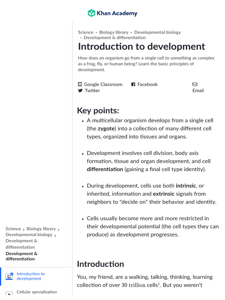 Developmental Biology Basics | PDF | Developmental Biology | Cell Potency