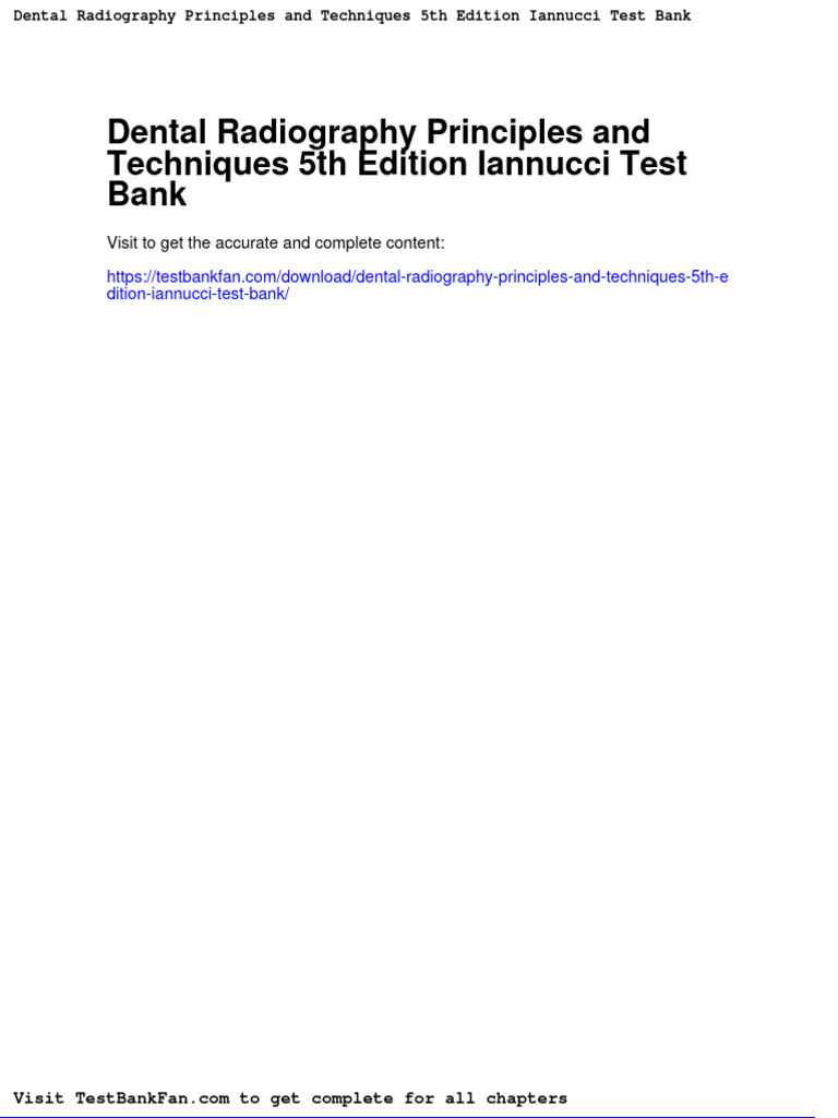Full Download Dental Radiography Principles and Techniques 5th Edition