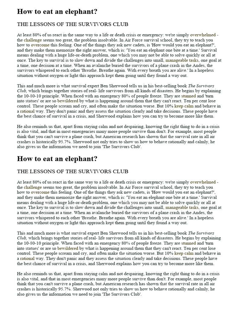 How To Eat An Elephant PDF
