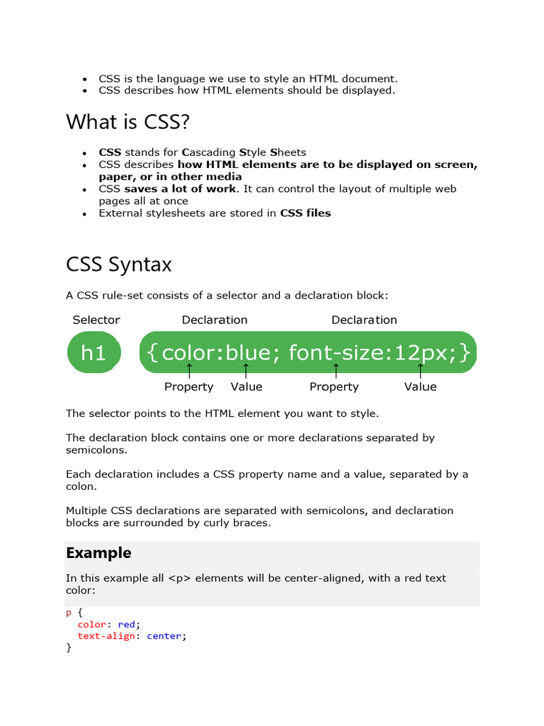 CSS for Class 10 | PDF | Typefaces | Written Communication