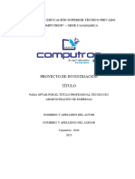 ESQUEMA - Proyecto de Investigación