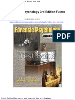Full Download Forensic Psychology 3rd Edition Fulero Test Bank