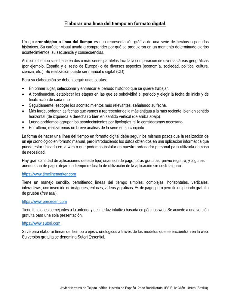 Cómo crear una línea del tiempo digital | PDF | Red mundial | Internet ...
