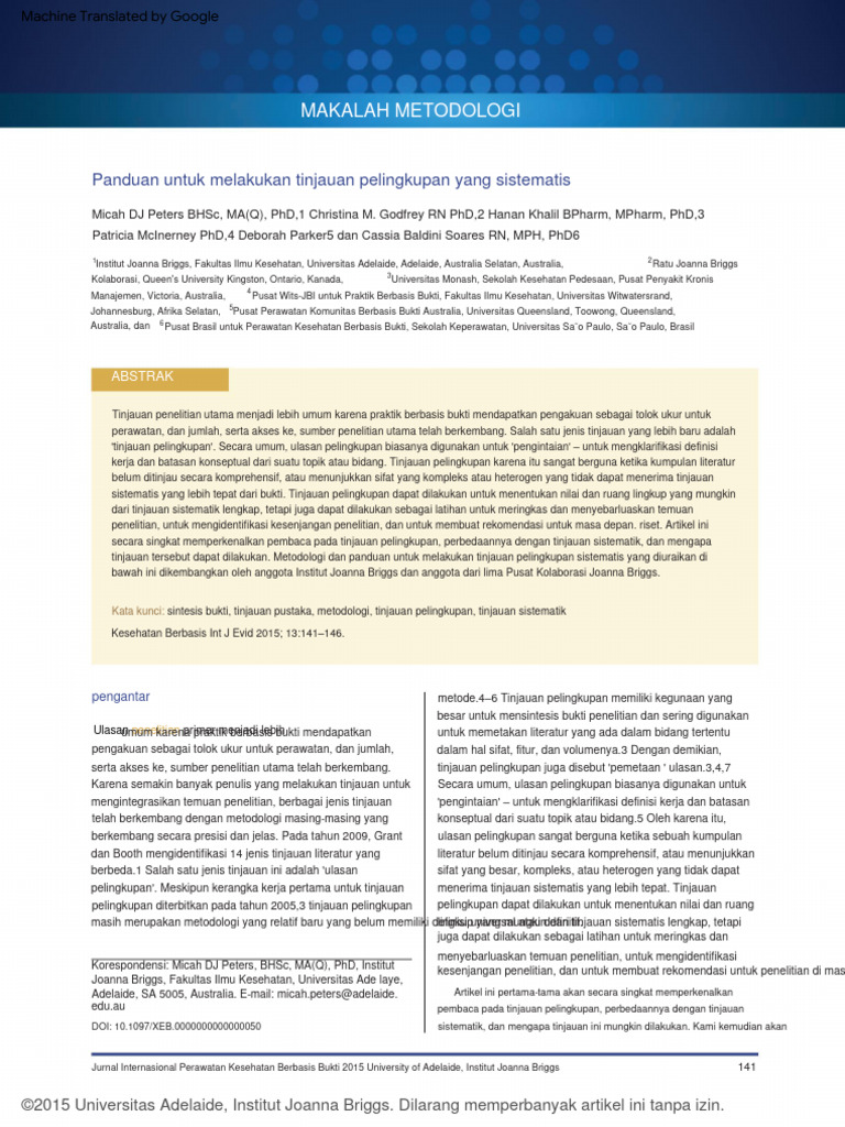 1 Guidance For Conducting Systematic Scoping Reviews.5 | PDF | Karier ...