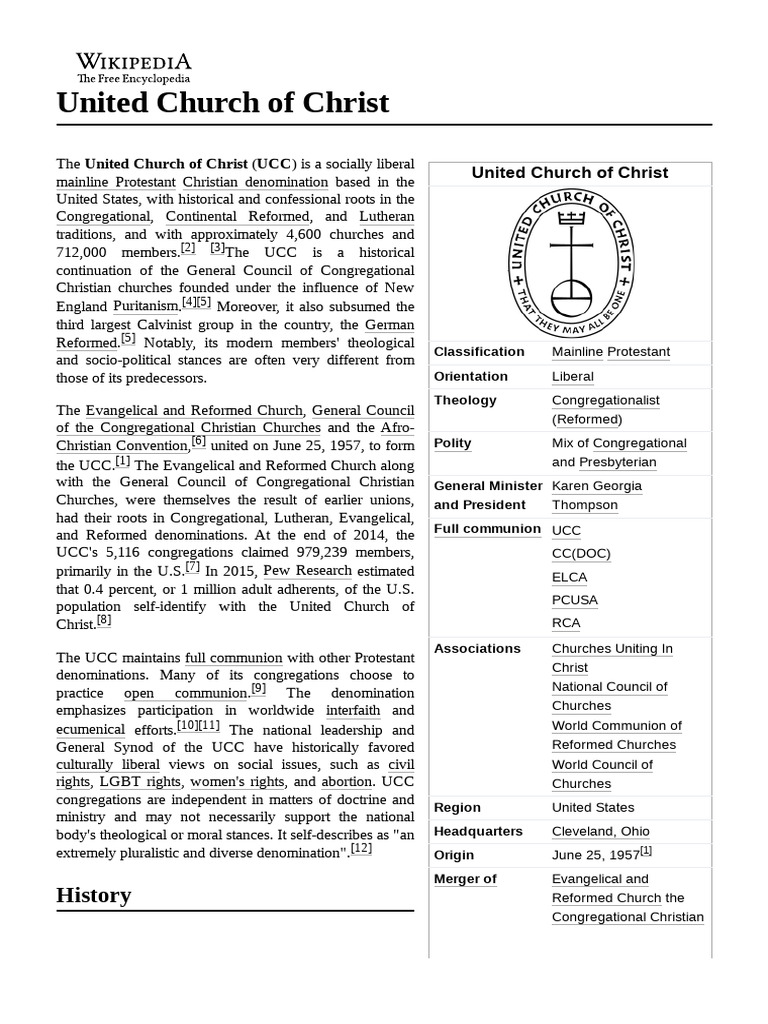 Overview of the United Church of Christ | PDF