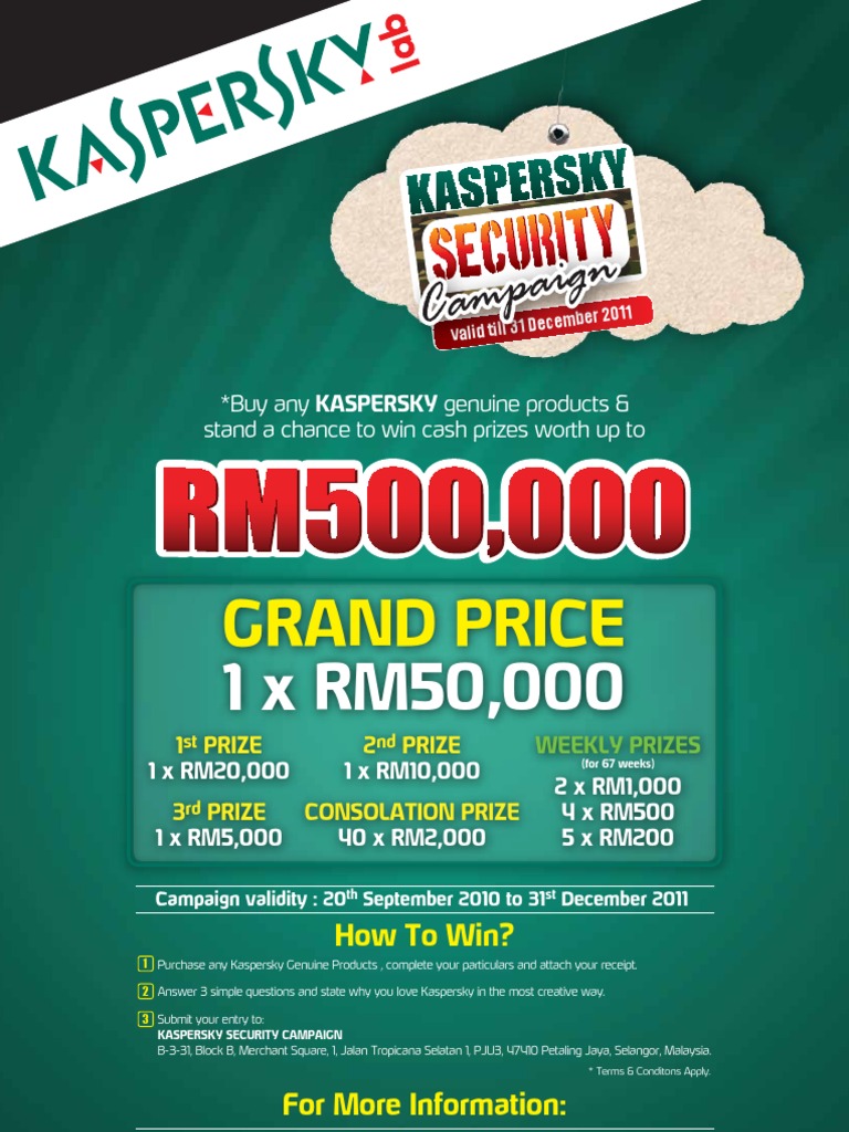 Kaspersky Security Campaign Contest Rules and Entry Form PDF
