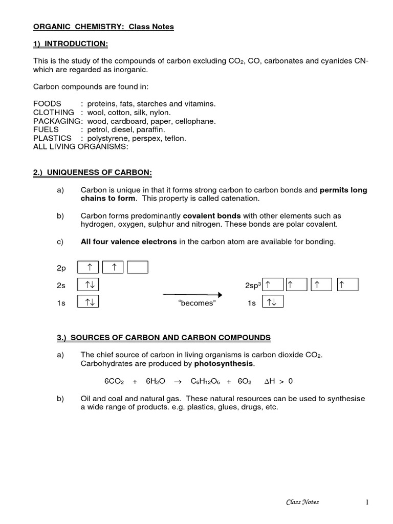 1 OrganicChem Notes Upd | PDF