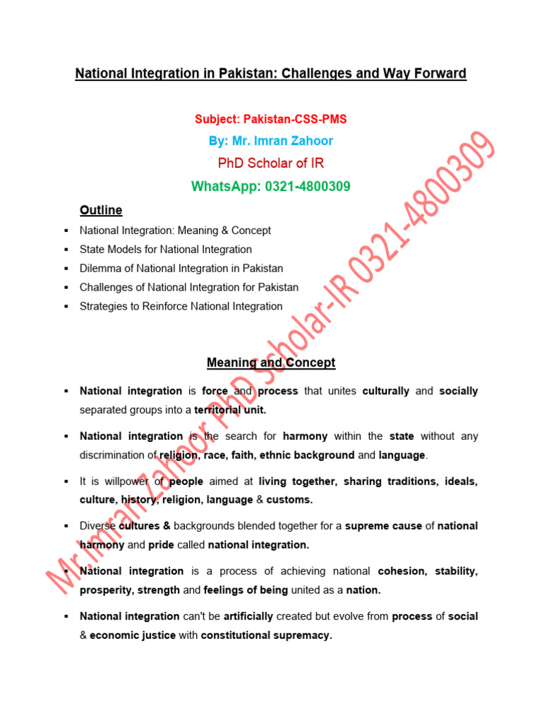 Elements Of National Integration Pdf