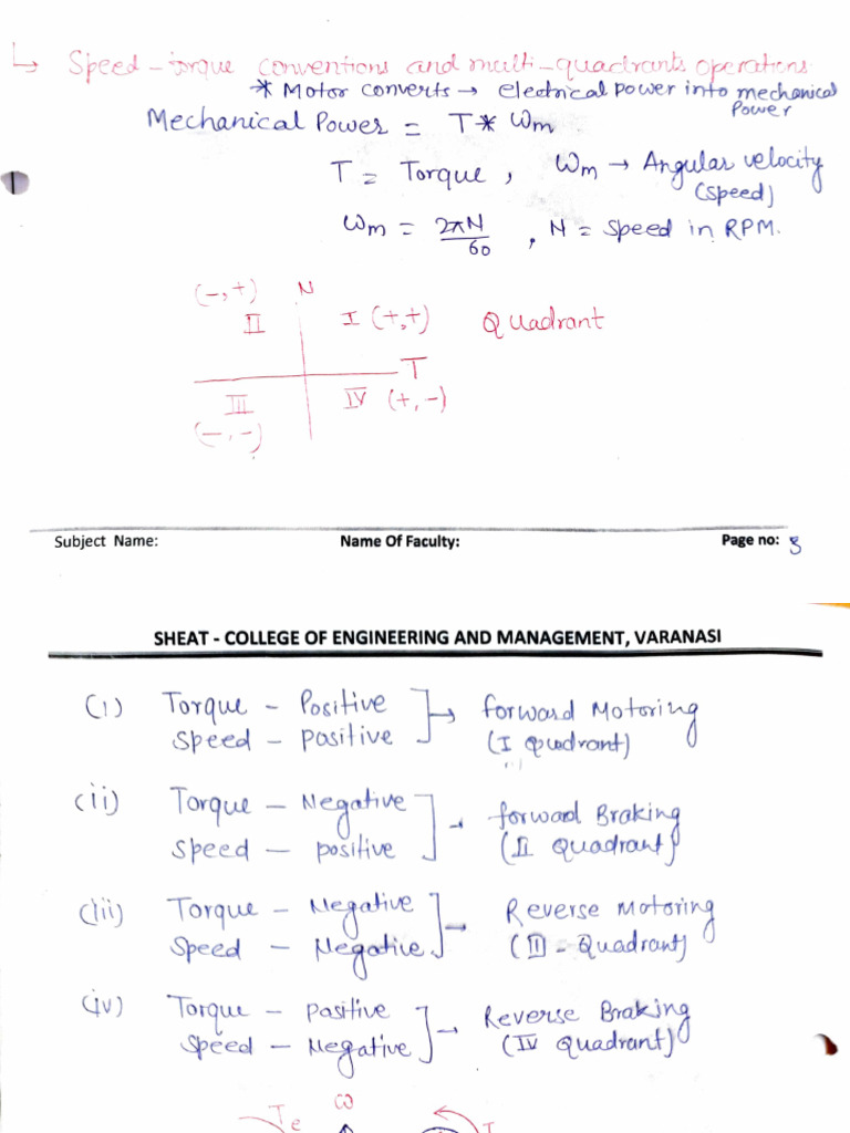 Speed Torque Conventions and Multi Quadrant Operations | PDF
