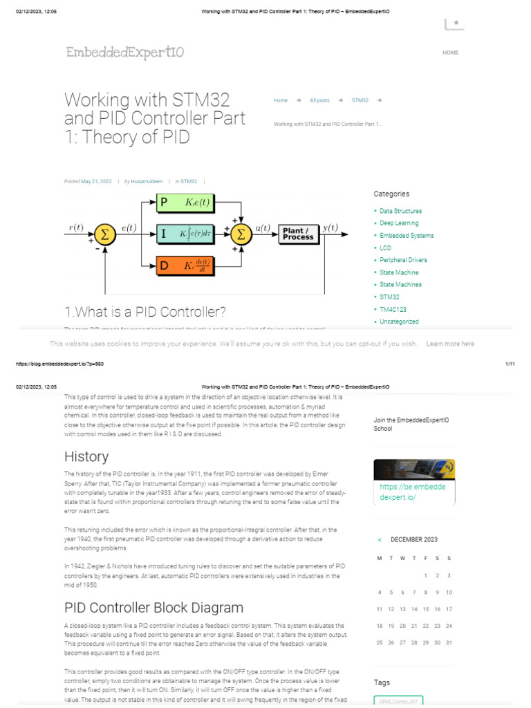STM32 PID Controller Overview | PDF | Computers