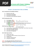 Industries Helping Hands SQL Syllabus