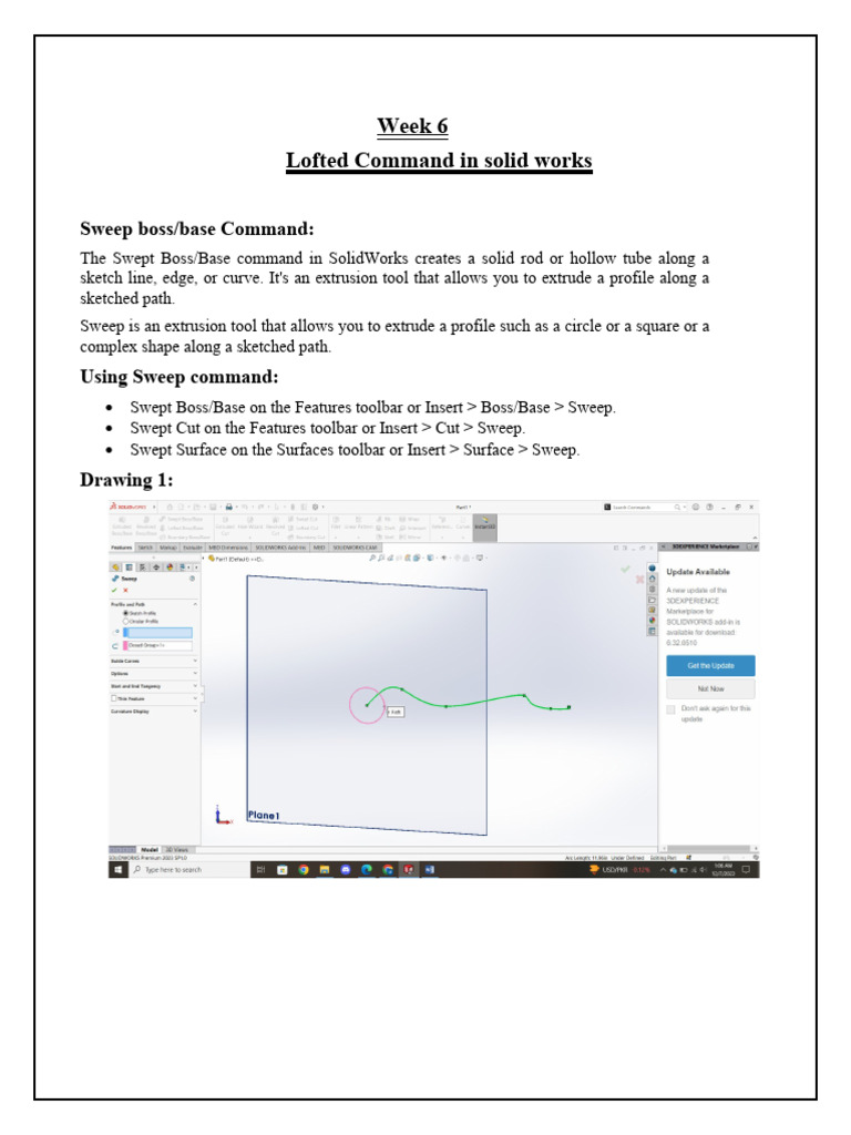 Using Swept Boss/Base in SolidWorks | PDF