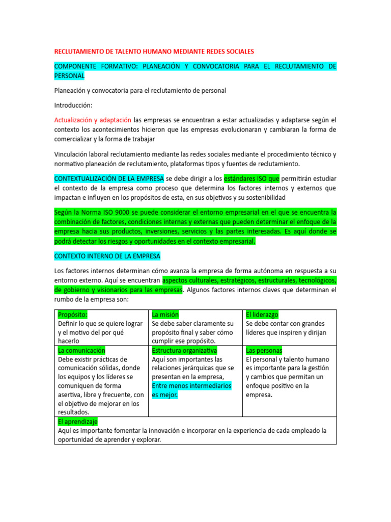 Reclutamiento de Talento Humano Mediante Redes Sociales | PDF