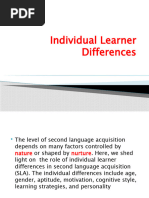 Individual Learner Differences