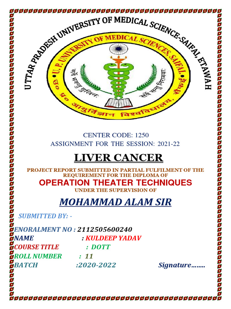 Assignment Liver Cancer | PDF | Liver | Biopsy