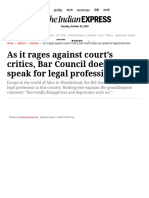 As It Rages Against Court's Critics, Bar Council Does Not Speak For Legal Profession - The Indian Express